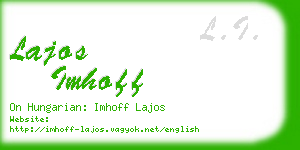 lajos imhoff business card